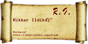 Rikker Ildikó névjegykártya